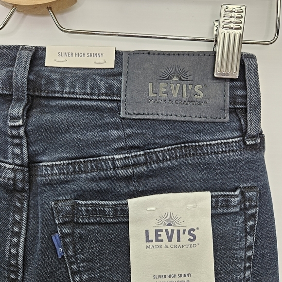 Levis Jeans Made & Crafted Size 27 High Waist Skinny Zippered Leg Dark Wash NWT - Picture 11 of 16